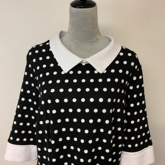 Glamour dress SZ 16 polka dots office sophisticated career business corpcore - Picture 2 of 11